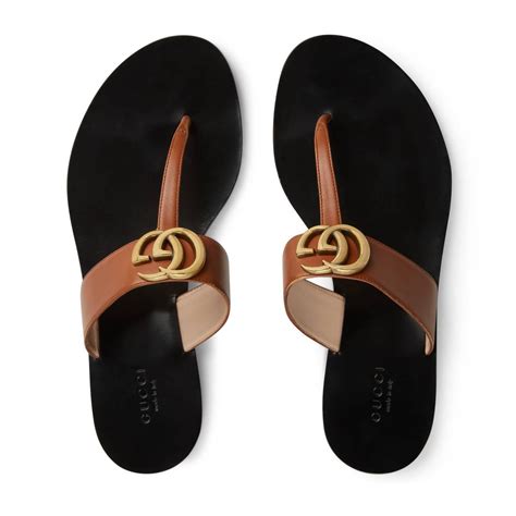 gucci leather thong sandals with double g|gucci thong sandals price.